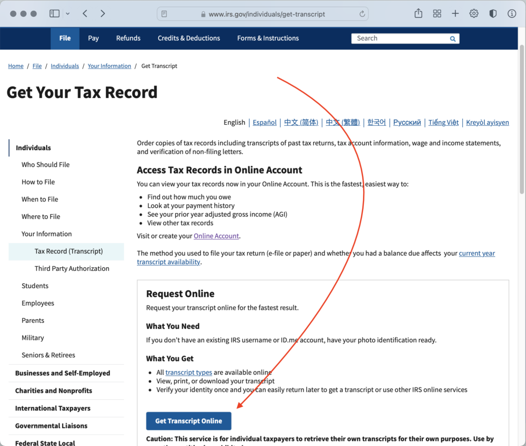 How To Get Copies Of Your IRS Transcripts Online Countless