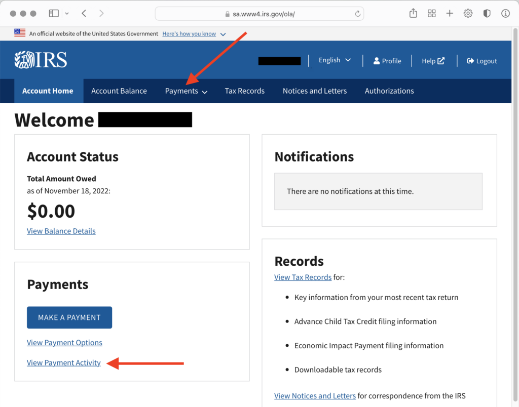 How to View Your IRS Tax Payments Online • Countless
