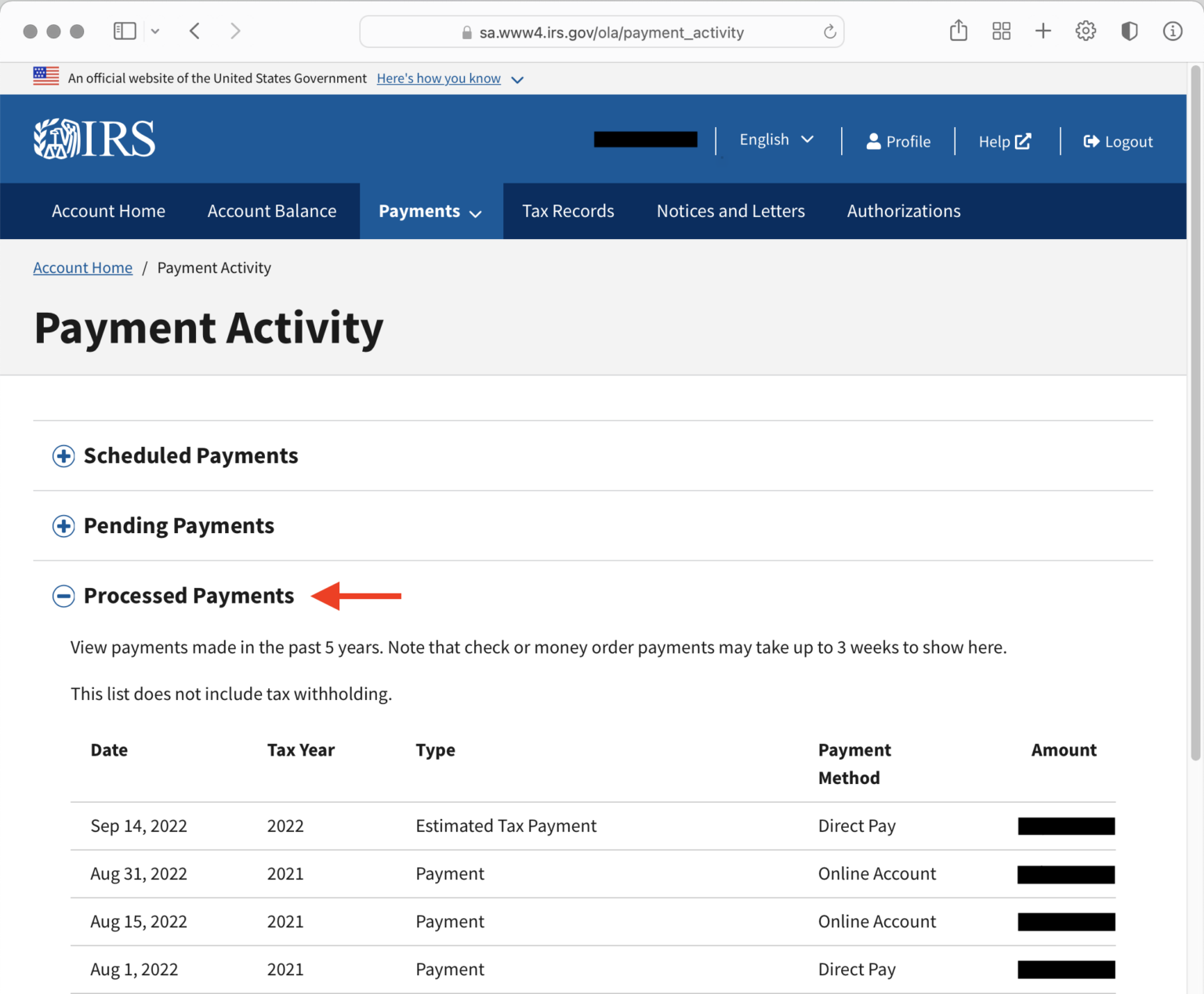 Irs Payment Arrangements Number